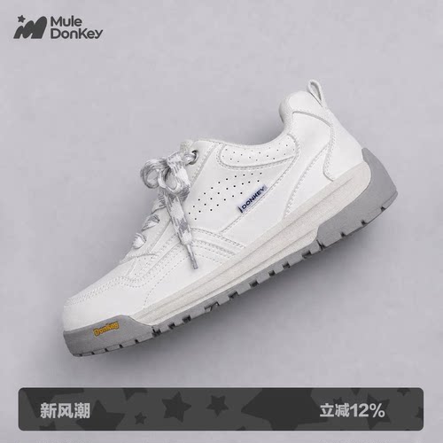 多嘴驴Donkey厚底白色面包鞋