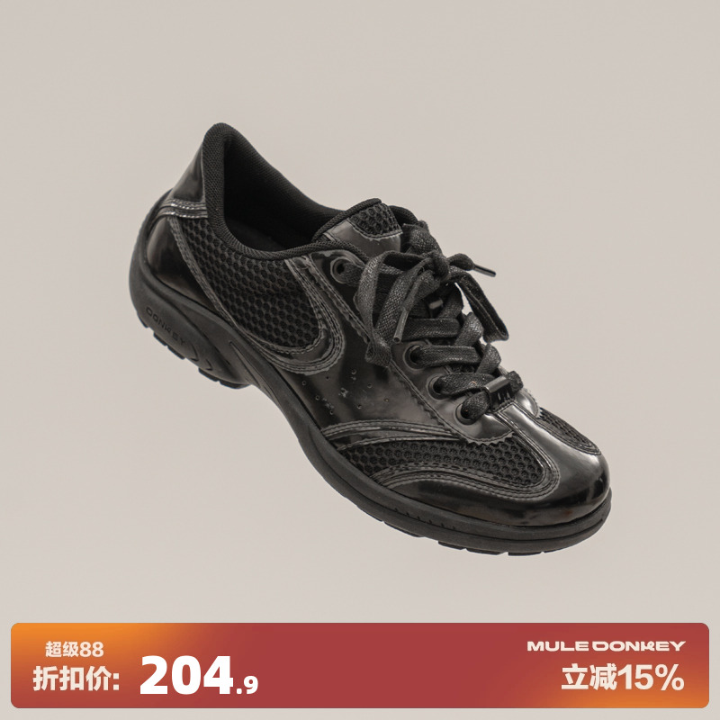 多嘴驴Donkey复古黑色网面赛车鞋