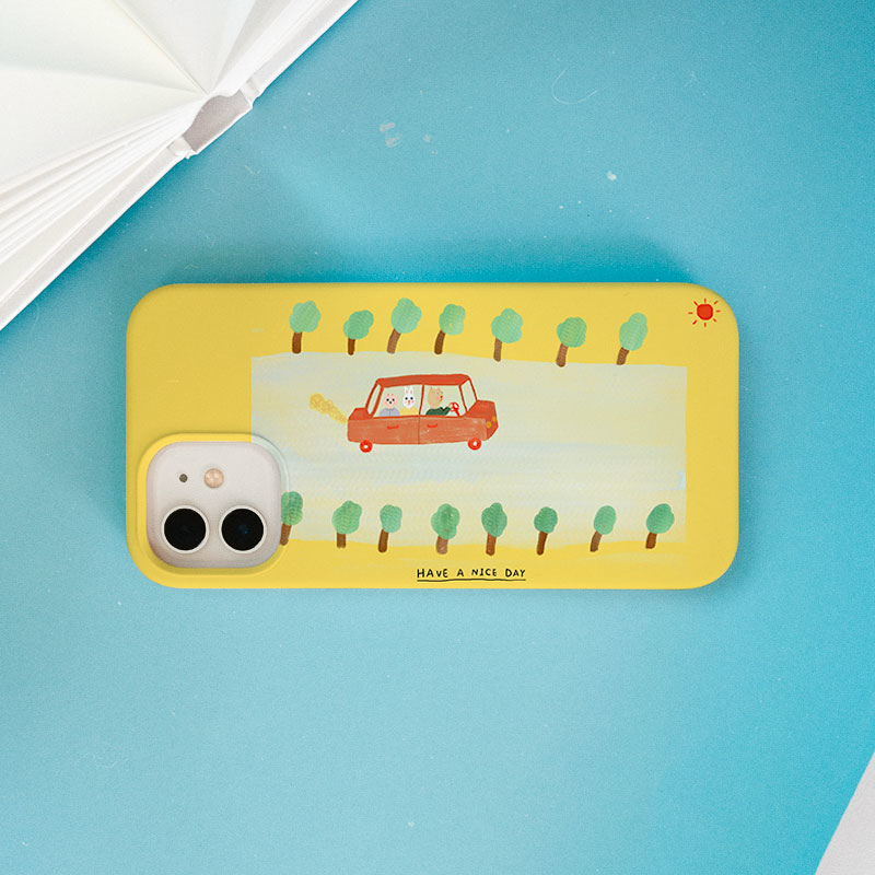 第2件半价/原创插画手机壳休闲假日时光适用于苹果15promaxiPhone14plus13mini韩国二合一菲林亚克力磁吸华为