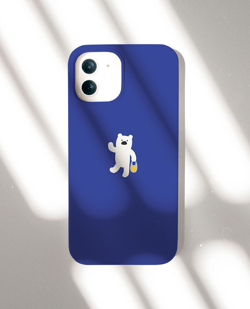 第2件半价/原创插画手机壳可爱蓝色小熊适用于苹果15promaxiPhone14plus13mini韩国二合一菲林亚克力磁吸华为