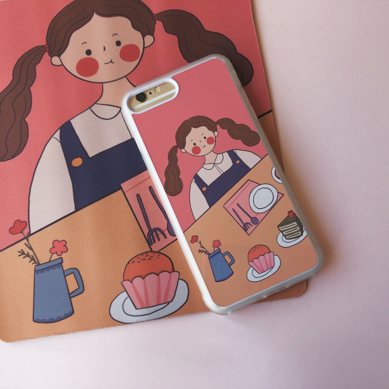第2件半价/原创插画手机壳可爱女孩甜品适用于苹果15promaxiPhone14plus13mini韩国二合一菲林亚克力磁吸华为