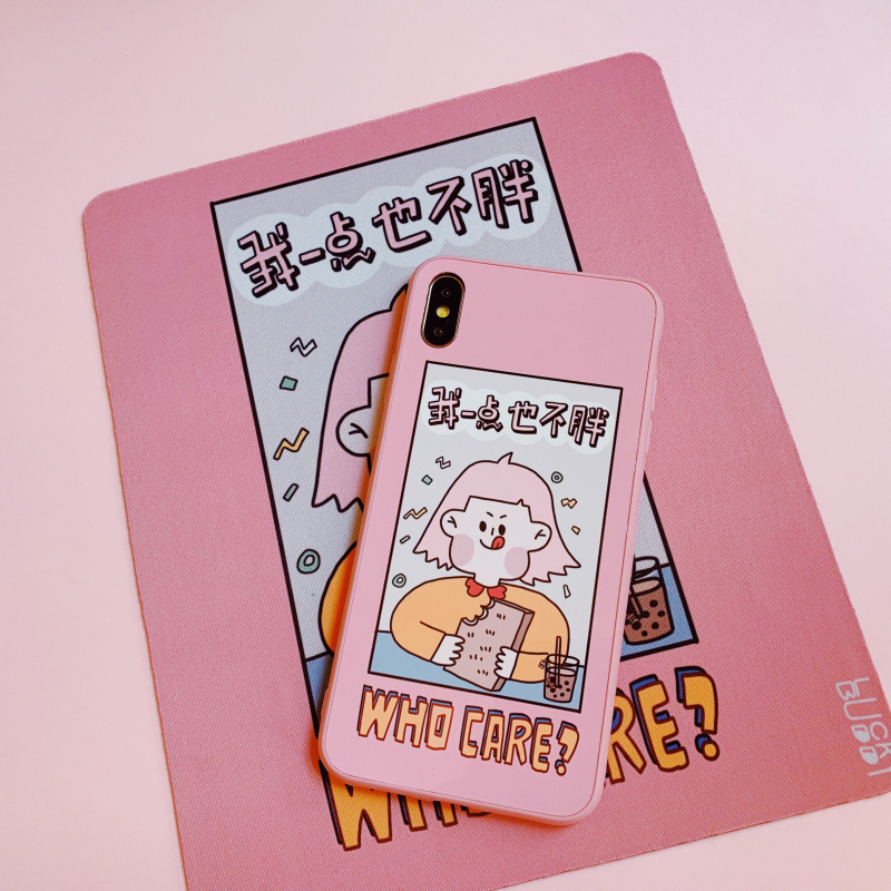 第2件半价/原创插画手机壳吃不胖女孩适用于苹果15promaxiPhone14plus13mini韩国二合一菲林亚克力磁吸华为