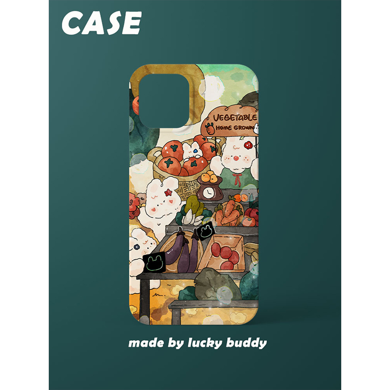 第2件半价/原创插画手机壳卡通插画适用于苹果15promaxiPhone14plus13mini韩国二合一菲林亚克力磁吸华为