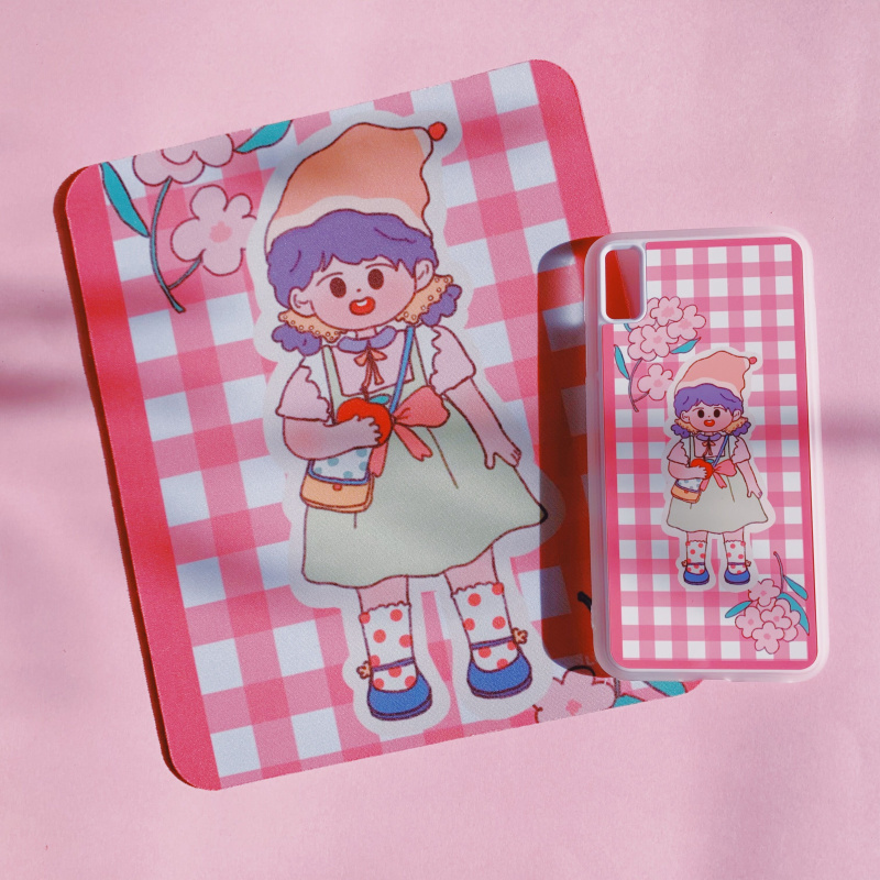 第2件半价/原创插画手机壳卡通小女孩适用于苹果15promaxiPhone14plus13mini韩国二合一菲林亚克力磁吸华为