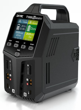 SKYRC T1000大功率充电器 双通道AC/DC 1000W功率  BD380+放电器