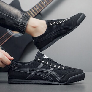 2026春季新款经典冢虎男鞋运动休闲板鞋一脚蹬帆布透气老虎板鞋男