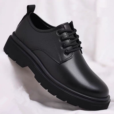 厨房工作防油皮鞋男鞋软底休闲鞋