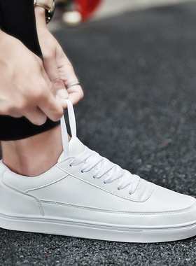 白色板鞋全白色演出休闲男鞋低帮平底休闲学生鞋大码45 46 47 48