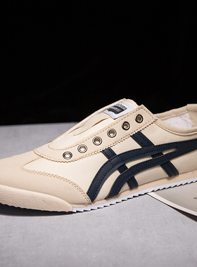 tige休闲鞋女鞋男鞋秋季情侣帆布鞋一脚蹬懒人无鞋带套脚运动板鞋