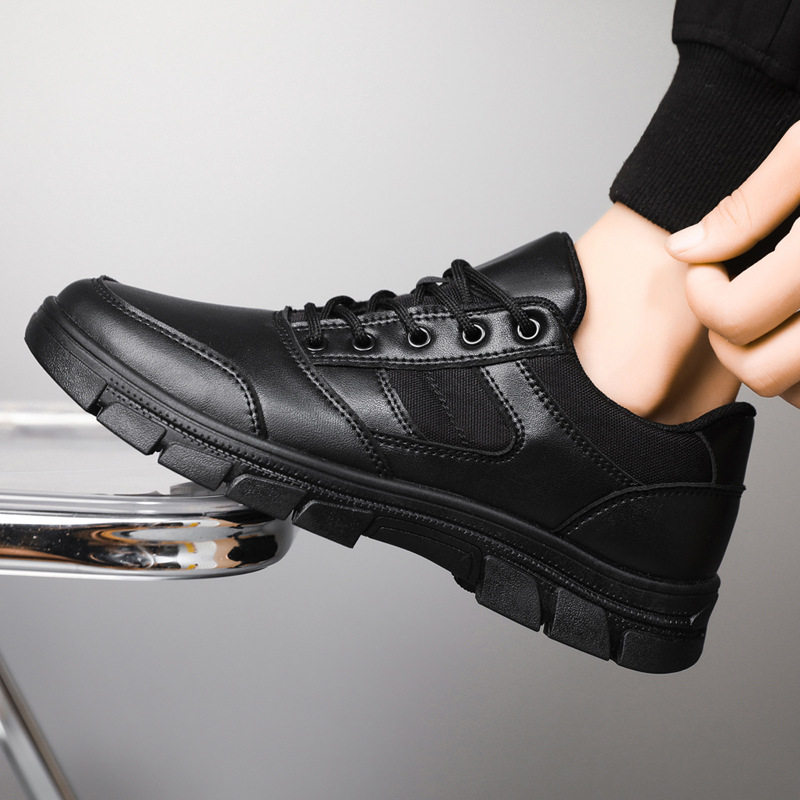 45码46大码全黑色加绒棉鞋软底防滑久站不累脚工作巡逻通勤男鞋子,流行男鞋,休闲皮鞋,淘宝优惠券,粉丝福利购,淘宝优惠卷