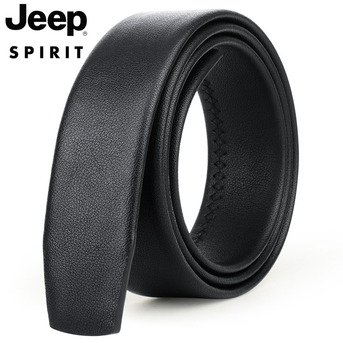 jeep吉普皮带男士真皮不带头自动扣无头腰带头层纯牛皮裤带条潮流