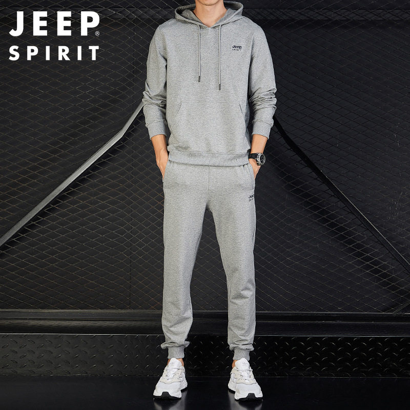 JEEP 스웨트 셔츠 정장 가을 남성 후드 스포츠 캐주얼 매칭 트렌디-