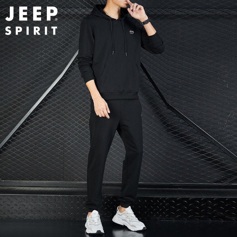 JEEP 스웨트 셔츠 정장 가을 남성 후드 스포츠 캐주얼 매칭 트렌디-