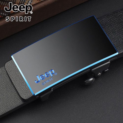 Jeep皮带男真皮自动扣腰带男士