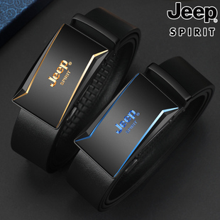 Jeep皮带男款真皮自动扣商务休闲年轻人正品头层牛皮裤带品牌腰带