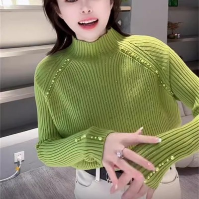 镶钻钉珠内搭针织打底衫