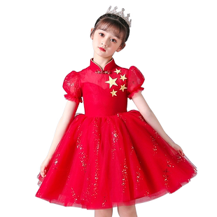 六一儿童合唱演出服小学生表演服男女童幼儿园毕业照红歌朗诵礼服
