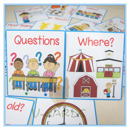Question words 英语疑问词闪卡片宝宝早教启蒙双语幼儿园教师具
