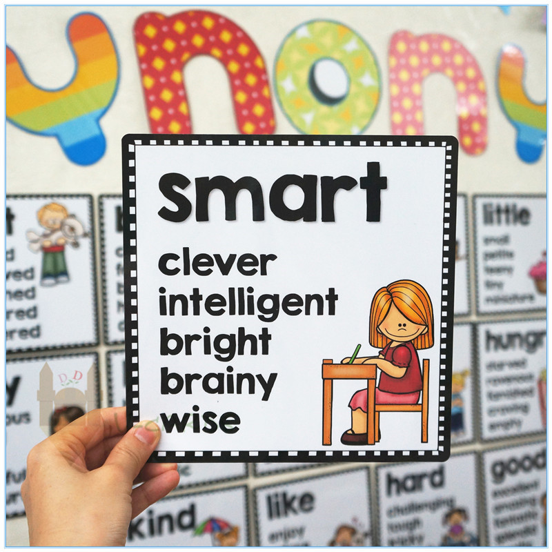 新synonym poster同义词英文海报教室装饰双语儿童小学教师具启蒙