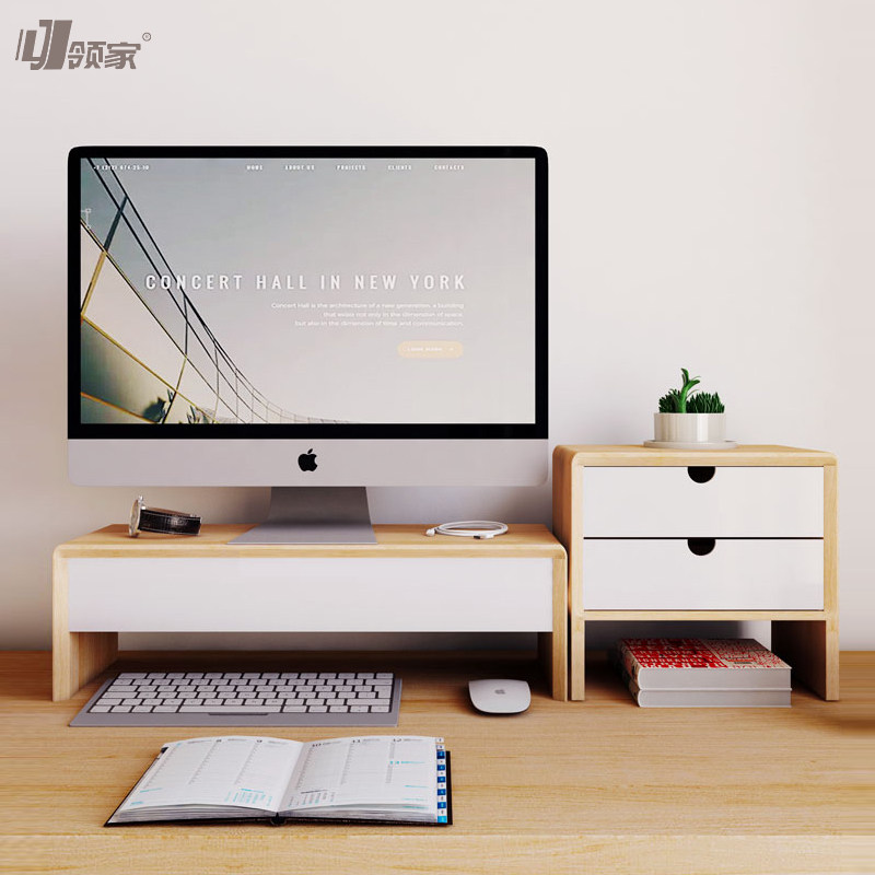 computer Increase screen monitor solid wood notebook Neck protection Office Desktop base desktop storage boxin the Storage consolidation , Home Storage appliances , Storage Box , Desktop Storage Box  category - from Buy2taobao.com to provide professional Taobao agent buy service