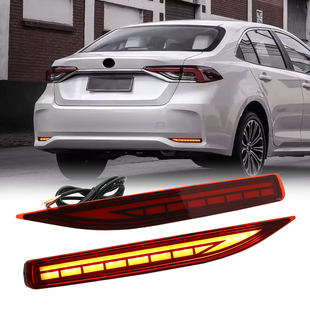 LED刹车灯流光尾灯装 丰田卡罗拉后杠灯警示改装 饰灯 25款 适用19