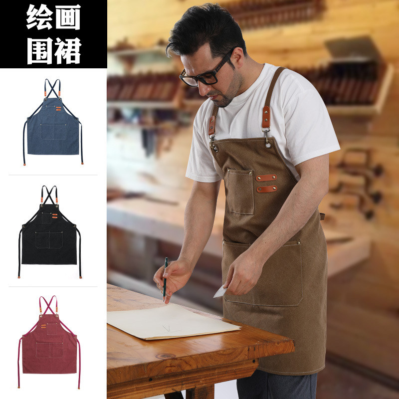 冷暖专业绘画围裙艺术生围裙复古帆布围裙画画围裙美术生围裙,家庭/个人清洁工具,围裙,淘宝优惠券,粉丝福利购,淘宝优惠卷