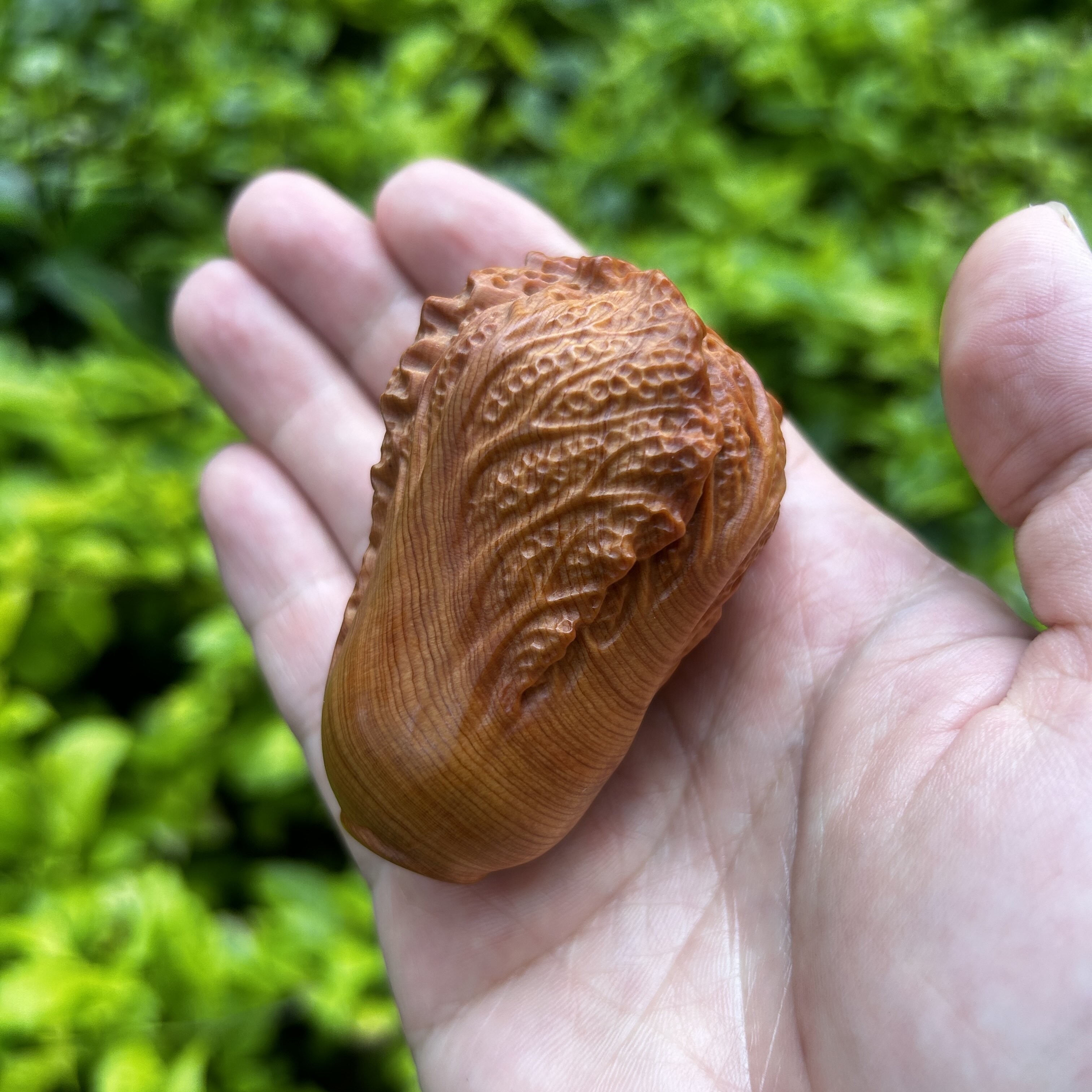 天然陈化老料崖柏木雕刻大白菜百财手把件随身盘玩文玩桌面小摆件
