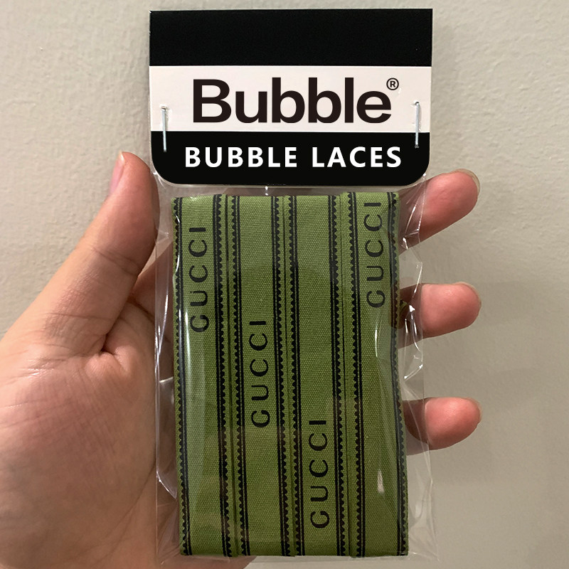适用gucci匡威1970s帆布鞋联名丝带鞋带字母logo酷奇包装绳绿白色