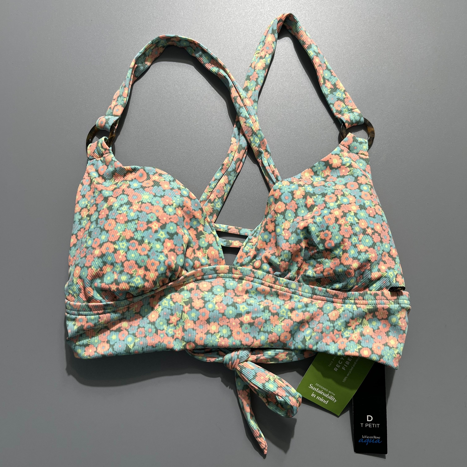 la vie en ro*e  新款欧美泳装拉边比基尼运动分体泳衣女