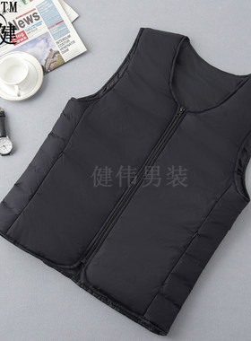 弦健羽绒马甲男加厚保暖