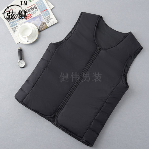 弦健羽绒马甲男加厚保暖