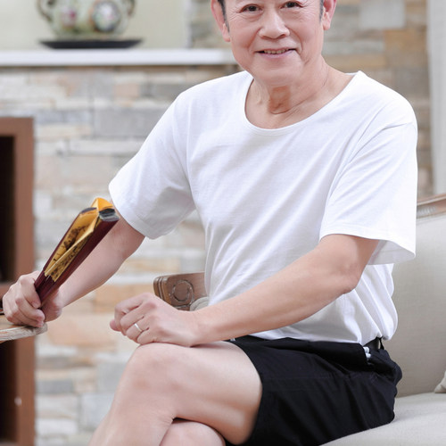 纯棉汗衫短袖宽松中老年t恤