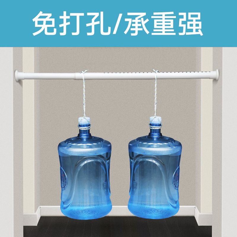 窗帘免打孔安装伸缩杆弹簧杆衣柜衣架浴室浴帘门帘杆收缩杆不伤墙