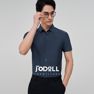 新款 JODOLL乔顿男装 夏季 短袖 中青年商务休闲条纹翻领T恤潮 POLO衫