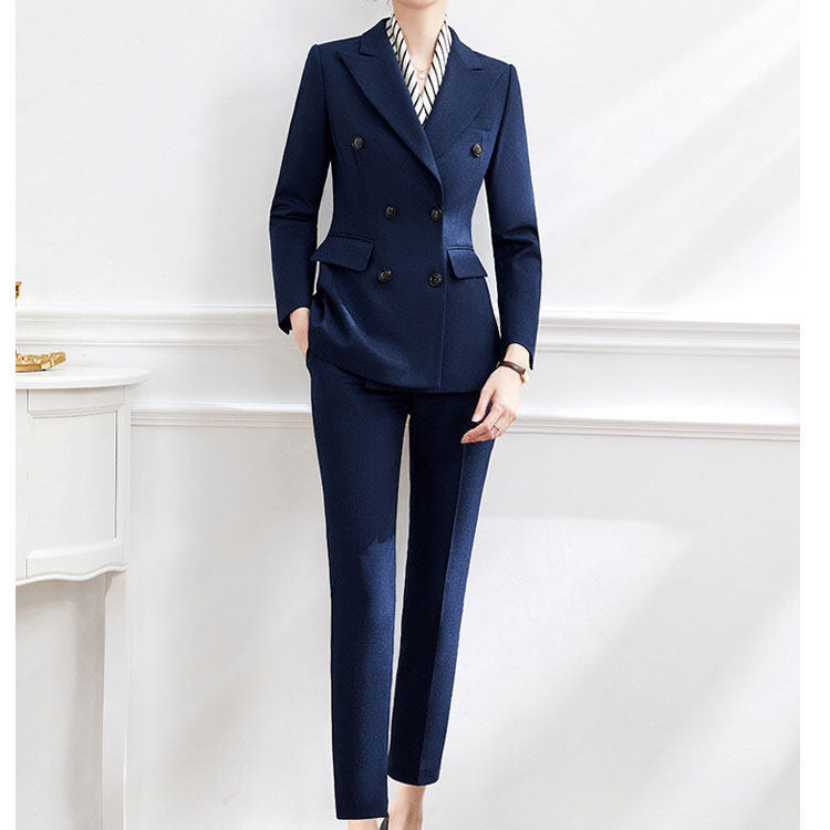 2023春季新款修身职业女装西服套装面试装金店银行正装工作服
