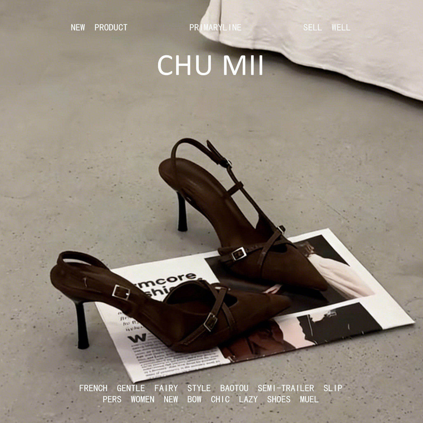 羊皮版~韩系尖头细跟高跟鞋女浅口皮带扣单鞋真皮不累脚包头凉鞋