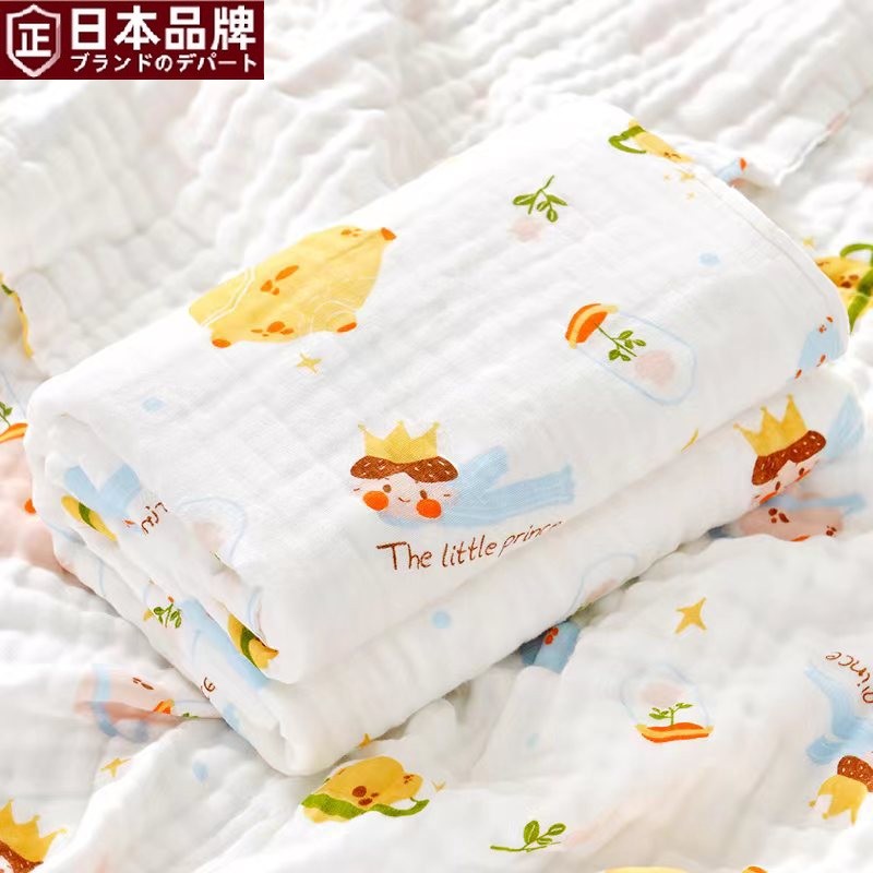 日本进口婴儿浴巾全棉纯棉四层纱布新生儿包巾夏初生宝宝用品儿童