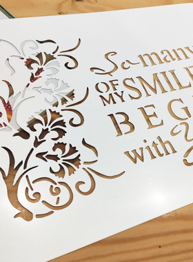 母亲父亲节模板康乃馨创意生日贺卡制作遮蔽镂空英文手绘型版272