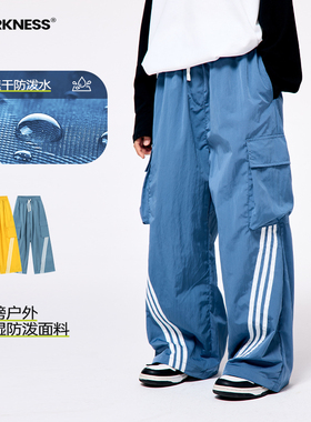 DK童装春秋款复古运动女男童工装裤中大童儿童宽松阔腿街舞休闲裤