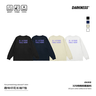 T恤儿童中大童宽松打底衫 DK童装 女男童复古休闲长袖 美式 潮 25秋装