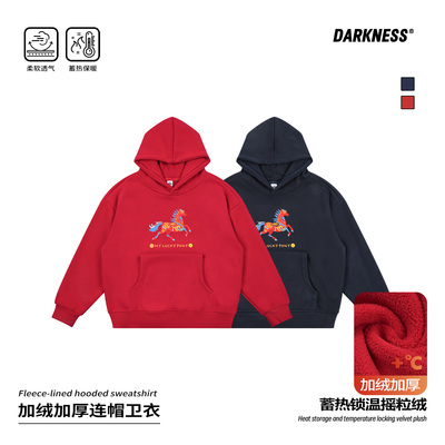 DK童装儿童冬季加绒保暖连帽卫衣