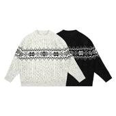 DK童装 织花加厚毛衣儿童女男童保暖休闲羊毛针织衫 25冬款 复古法式