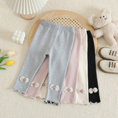 春秋季 中小童装 儿童裤 女童打底裤 子外穿洋气2024新款 春装 女孩长裤