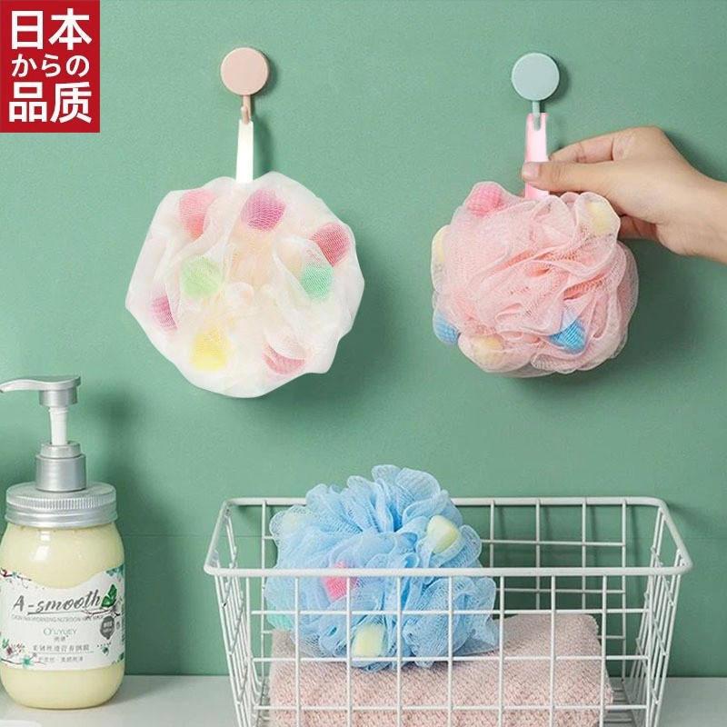 日本进口沐浴球花海绵洗澡球条不散清洁搓澡巾洗浴用品北美热销超