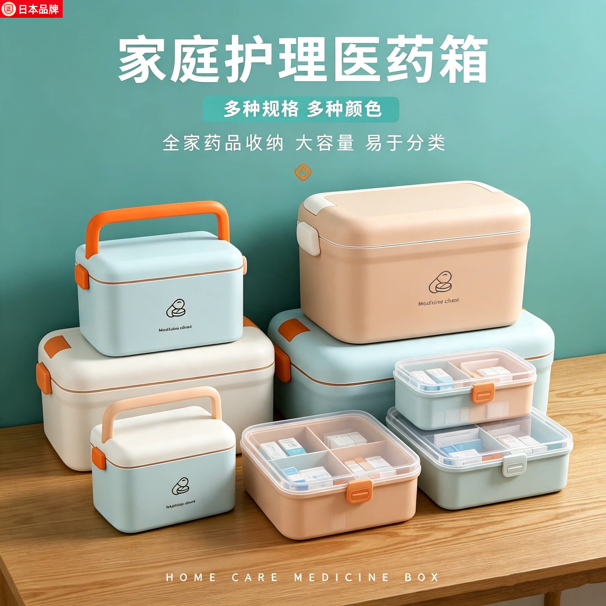 日本药箱家用大容量多层药物药品收纳盒家用医疗急救箱医护小药盒