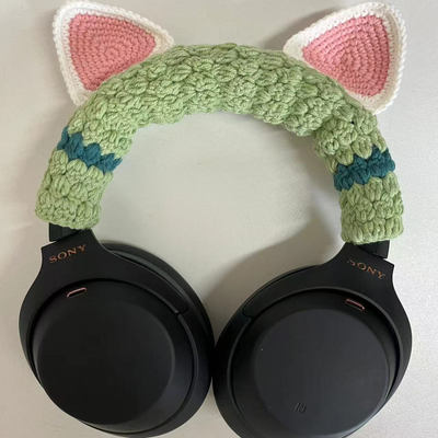 手工DIY可爱猫耳朵头梁保护套适用于索尼XM4 XM5漫步 飓风 苹果 BOSE 大馒头四各品牌头戴式耳机可定制防破损