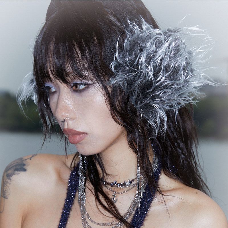 QSC原创设计黑白渐变落水毛长毛环保皮草冬日保暖耳套防护耳罩,服饰配件/皮带/帽子/围巾,耳套,淘宝优惠券,粉丝福利购,淘宝优惠卷