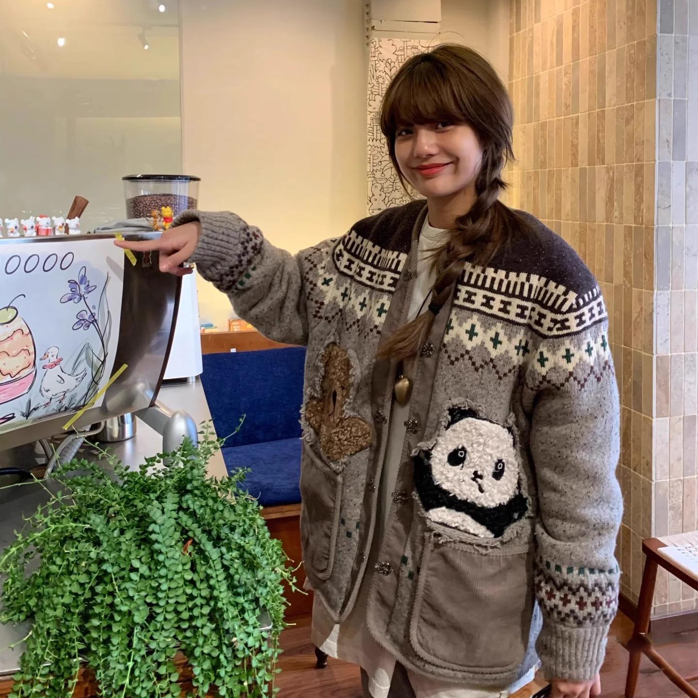 2024冬季新款熊熊系列毛开衫