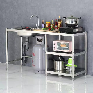 出租房厨房不锈钢水槽置物架厨房灶台洗菜碗水池煤气灶煤气罐架子