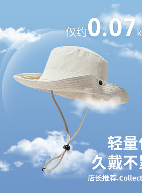 大头围夏季新款速干渔夫帽女防紫外线遮阳帽男女薄款户外登山帽
